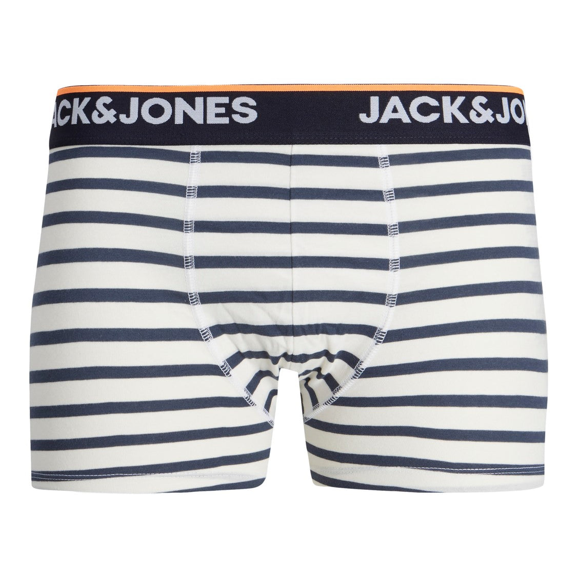 Jack & Jones Jacdave Trunks 3 Pack Cotton Stretch Boxers - Navy/Grey/Stripes