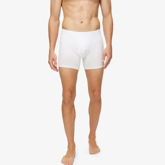 Derek Rose Men's Jack Trunks Pima Cotton Stretch -White