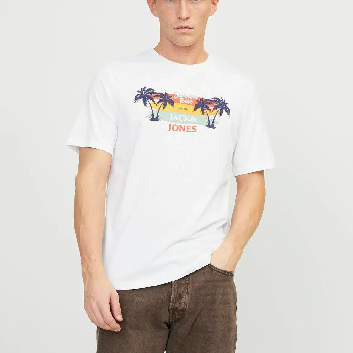 Jack & Jones JJsummer Vibe Crew Neck 100% Cotton T-Shirt