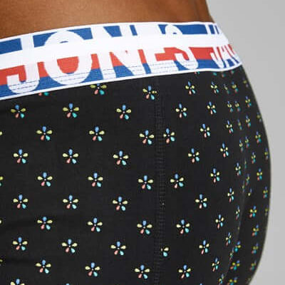 Jack & Jones Jachenrik Cotton Stretch 3 Pack Trunks - Black/Navy/Navy Print