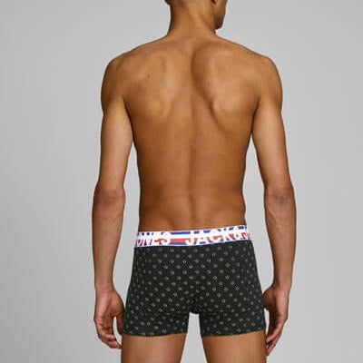 Jack & Jones Jachenrik Cotton Stretch 3 Pack Trunks - Black/Navy/Navy Print