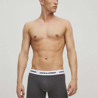 Jack & Jones Jacbasic 5 Pack Cotton Stretch Trunks - Forest Night/Navy Blazer/ Dark Grey Melange/ Black/Black