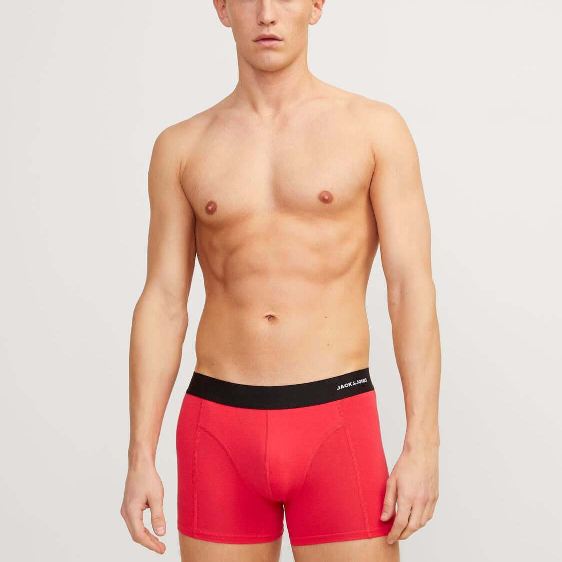 Jack & Jones Jaclucas Bamboo 3 Pack Trunks - Red/Blue/Green