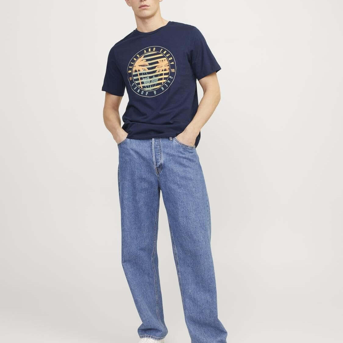 Jack & Jones JJsummer Vibe Crew Neck 100% Cotton T-Shirt