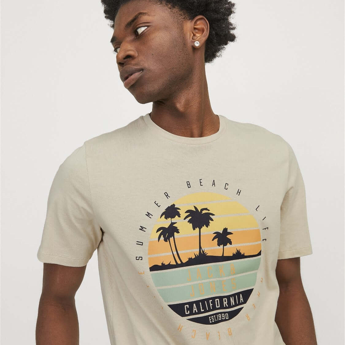 Jack & Jones JJsummer Vibe Crew Neck 100% Cotton T-Shirt
