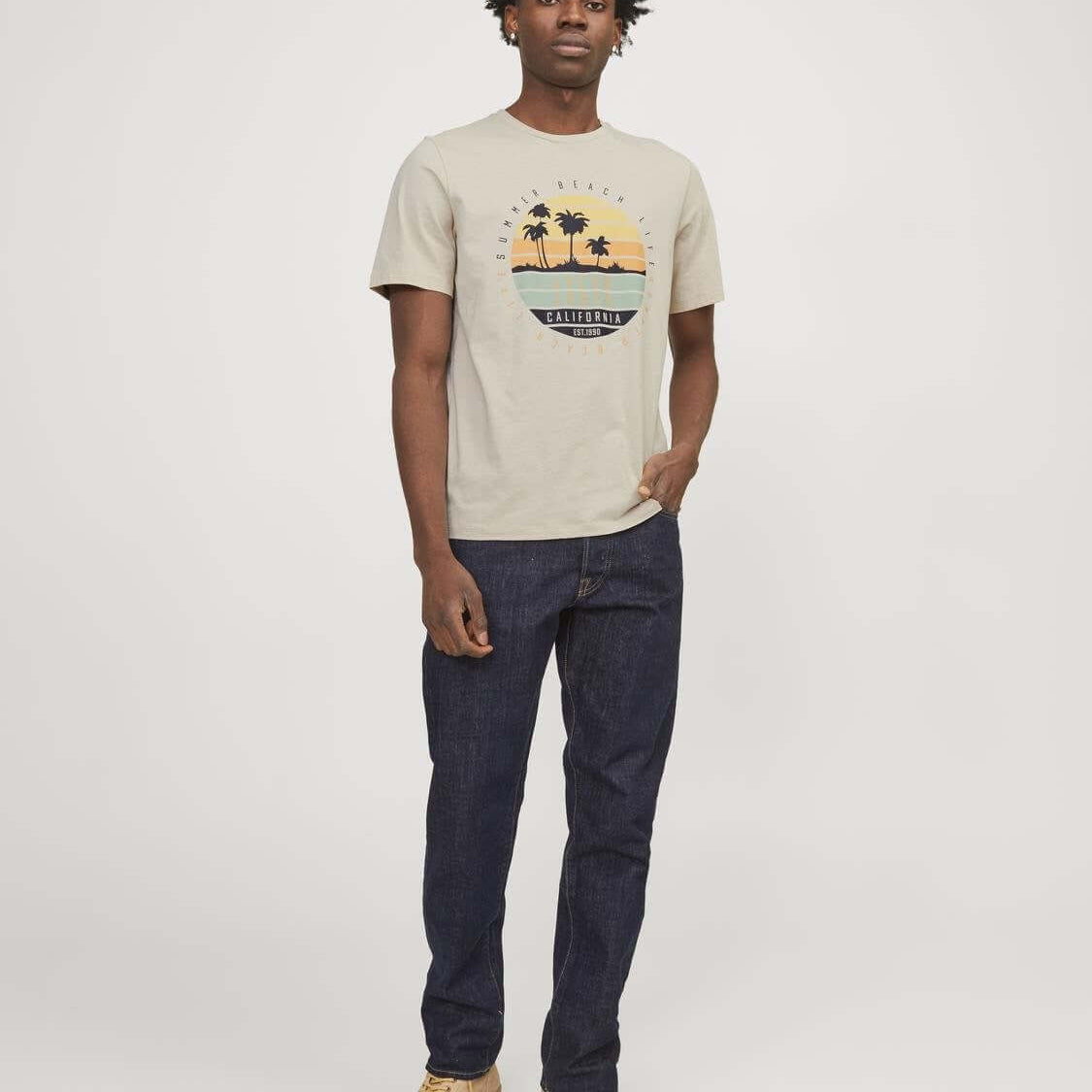 Jack & Jones JJsummer Vibe Crew Neck 100% Cotton T-Shirt