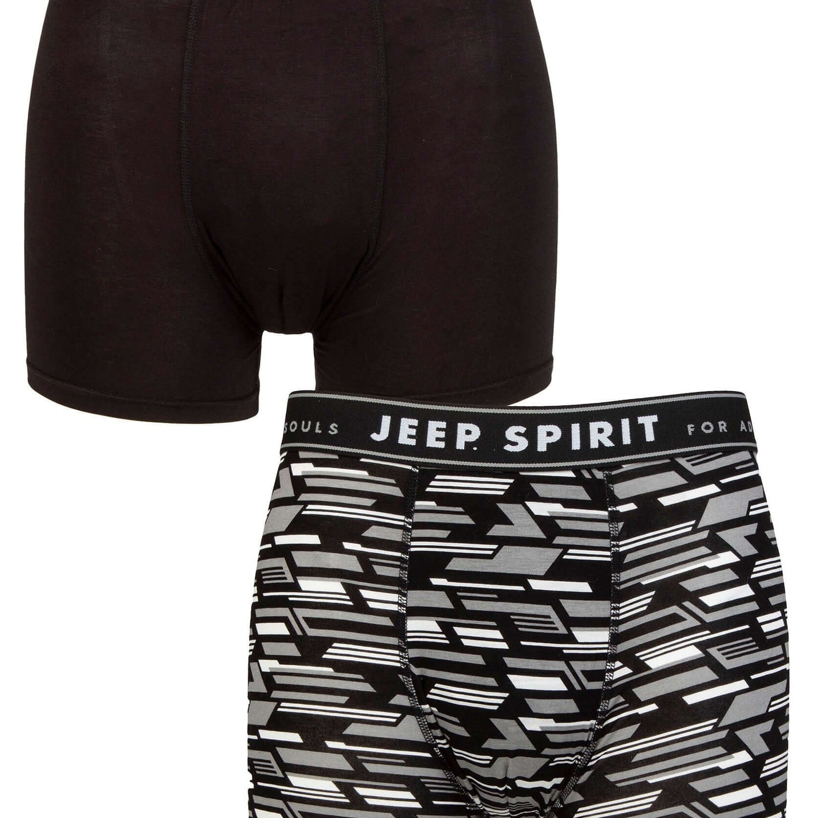 Jeep 2 Pack Men's Camo Print Bamboo Boxers - Fitted Trunks