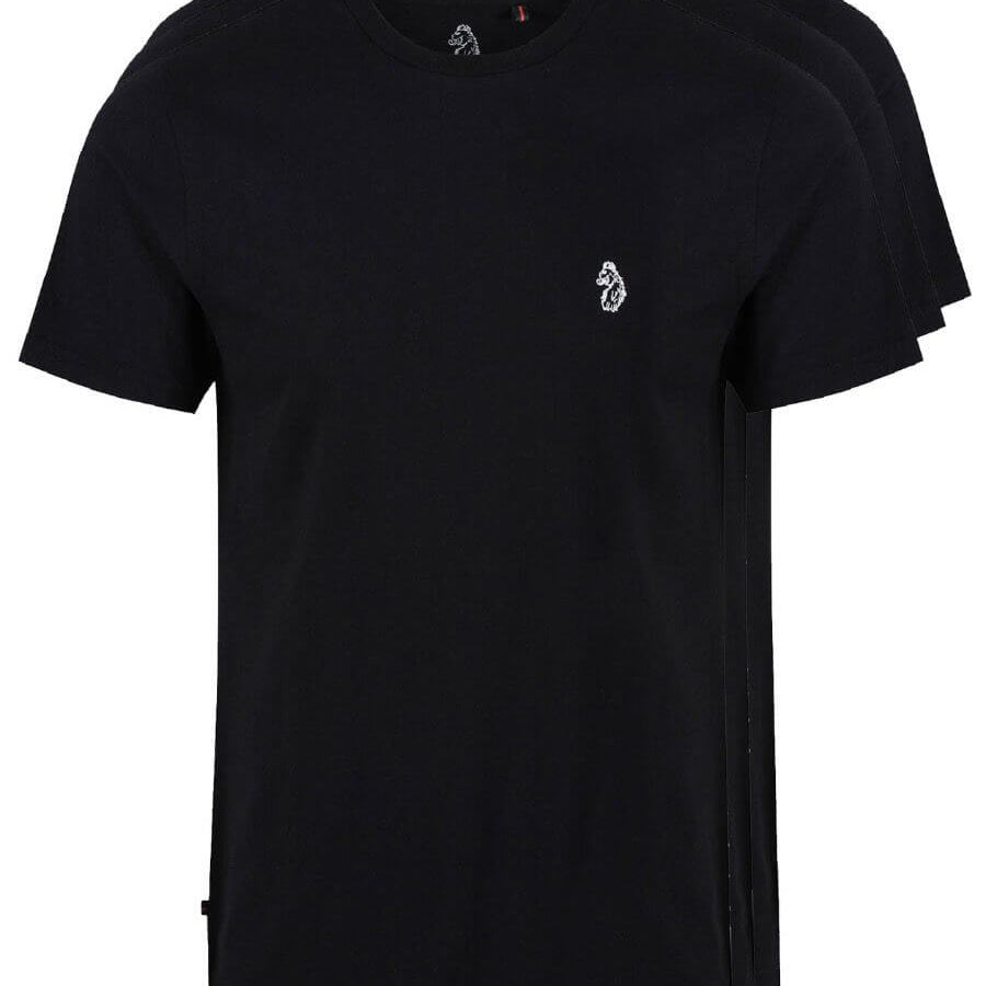 LUKE 1977 Johnys 3 Pack T-Shirt, Black