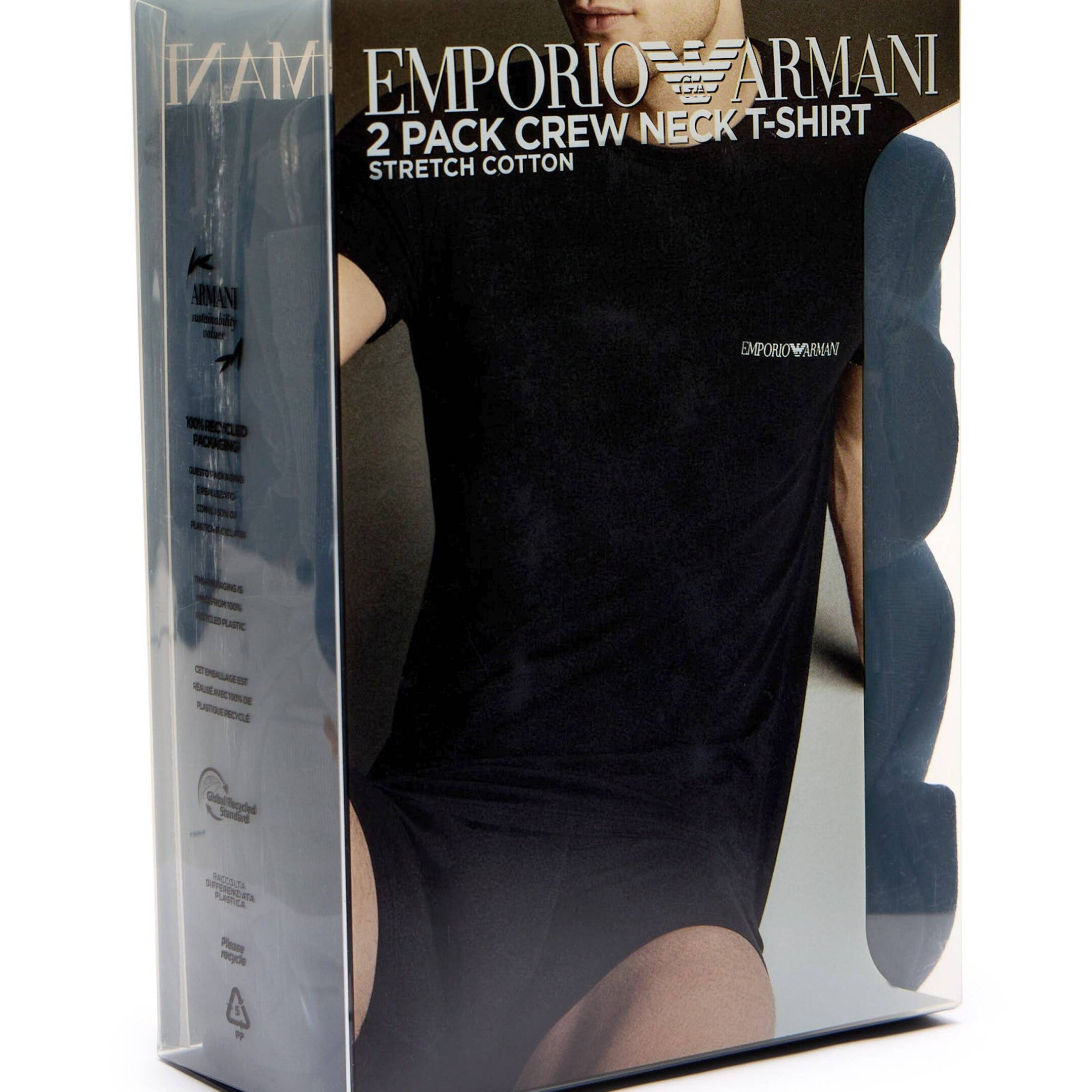 Emporio Armani 2-Pack Crew Neck Stretch Cotton Lounge T-Shirts