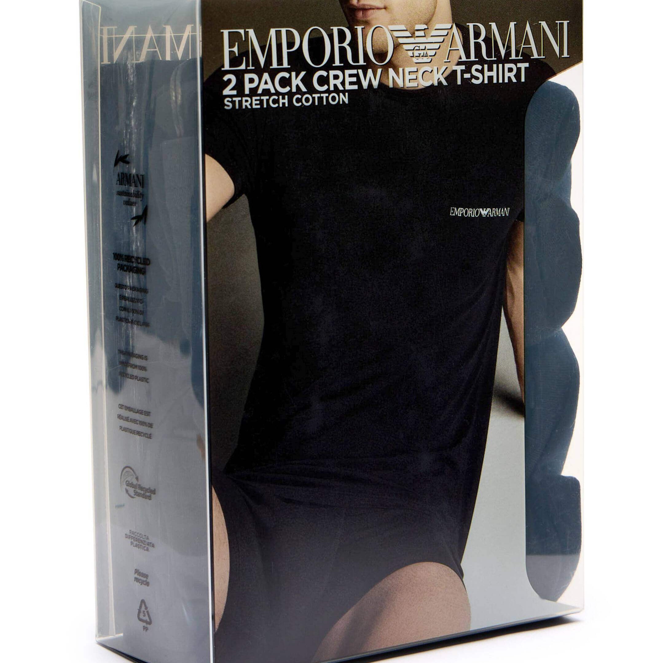 Emporio Armani 2-Pack Crew Neck Stretch Cotton Lounge T-Shirts