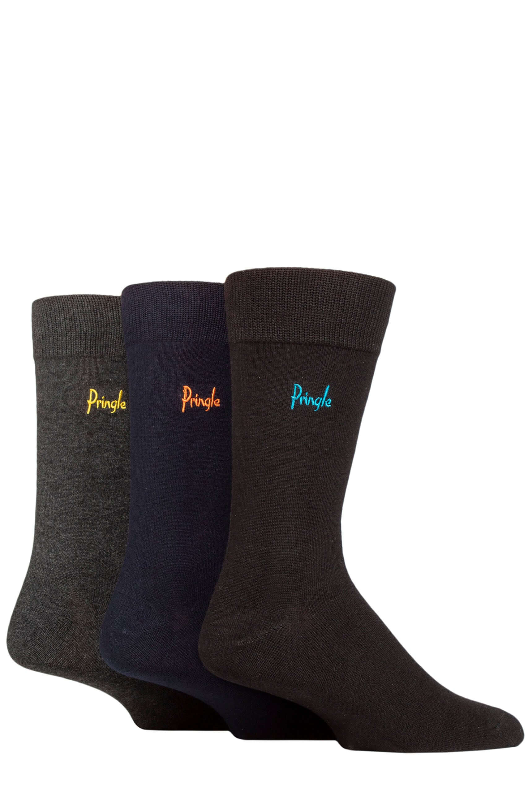 Pringle 3 Pair Men's Plain Rupert Bamboo Socks