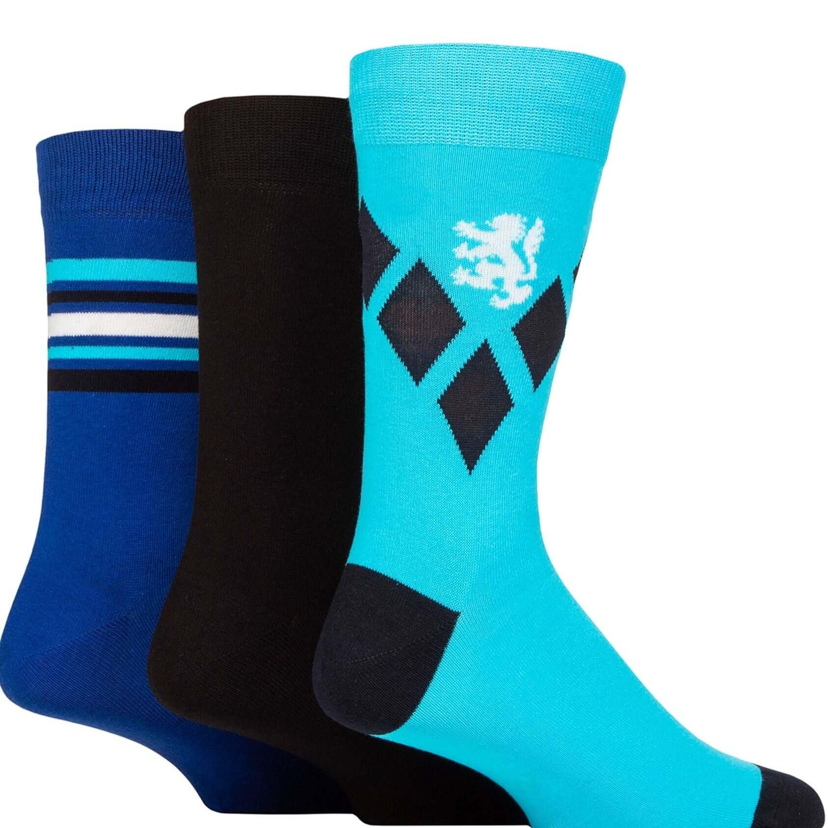 Pringle 3 Pack Cotton and Recycled Polyster Men's Patterned Socks - Size ( 7-11 )