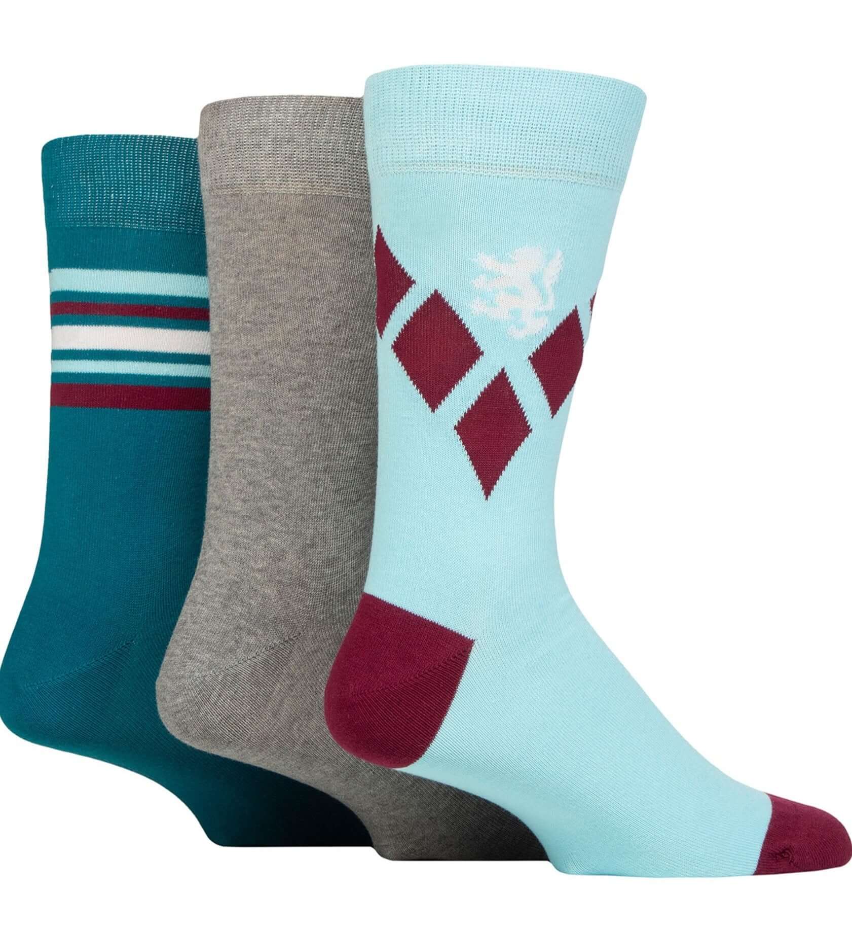 Pringle 3 Pack Cotton and Recycled Polyster Men's Patterned Socks - Size ( 7-11 )