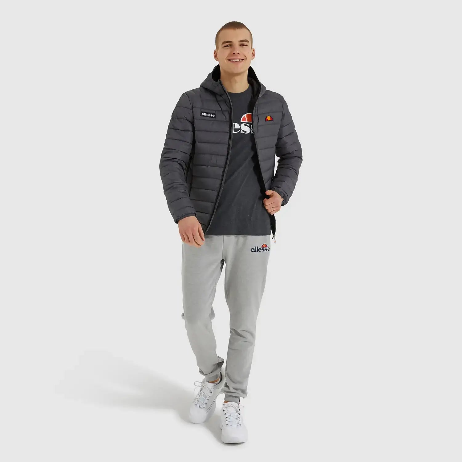 Ellesse Men's Lombardy Padded Jacket - Dark Grey Marl