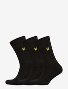 Lyle & Scott 3 Pack Hamilton Sport Socks - Black