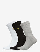 Lyle & Scott 3 Pack Hamilton Sport Socks - Black / Grey / White