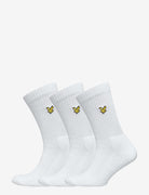 Lyle & Scott 3 Pack Hamilton Sport Socks - White