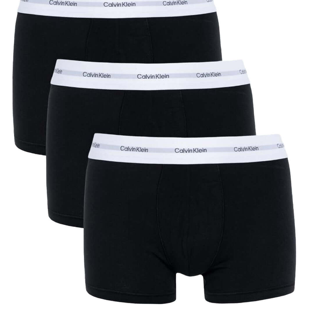 Calvin Klein 3 Pack Trunks – Cotton Modal Stretch Underwear, Black