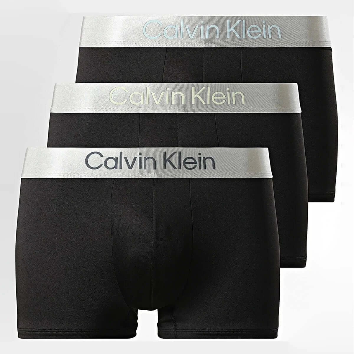 Calvin Klein 3 Pack Brushed Microfiber Stretch Trunks - Black (Yellow/Blue/Navy)