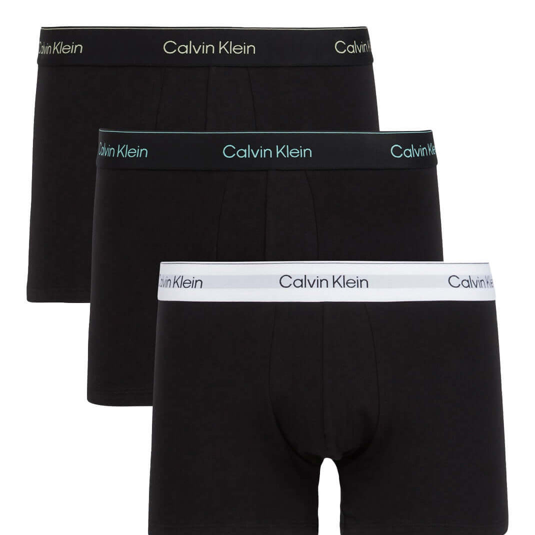 Calvin Klein 3 Pack Trunks - Icon Cotton Stretch, Black Multi Coloured WBS