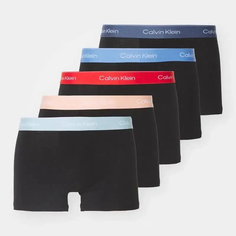 Calvin Klein 5 Pack Trunks - Icon Cotton Stretch, Black Multi