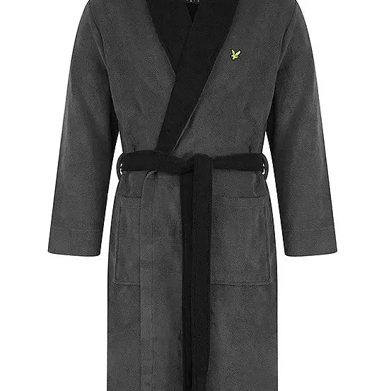 Lyle & Scott Adrian Contrast Collar And Belt Bath Robe - Grey