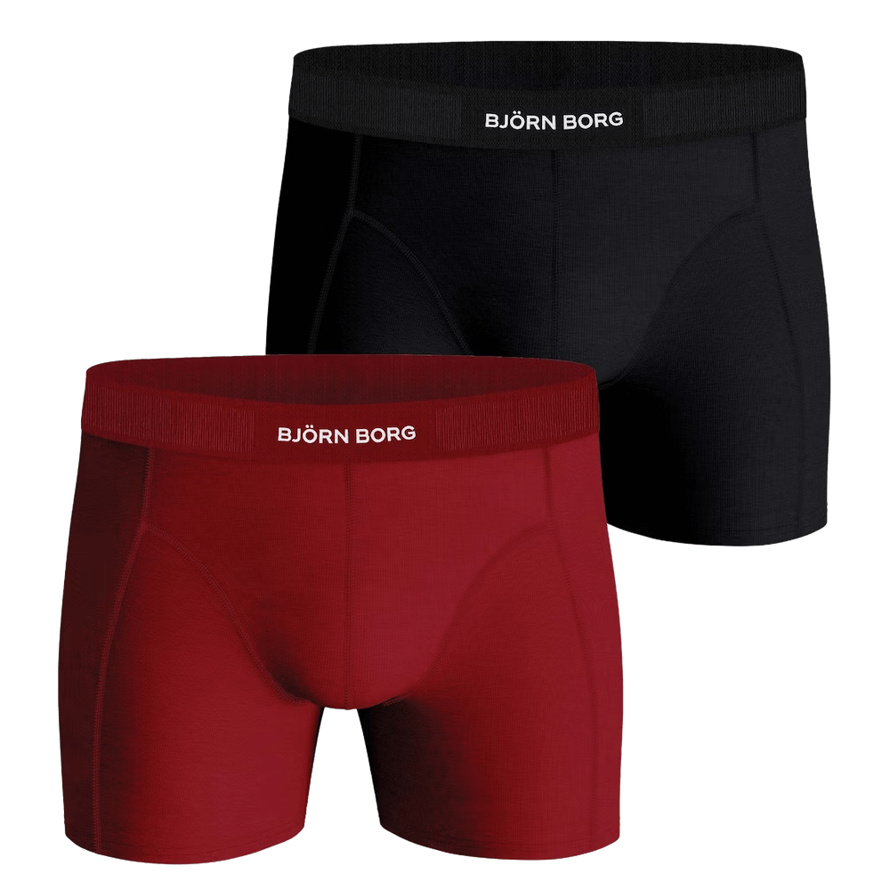 Bjorn Borg Lyocell Boxer 2 Pack - Red/Black