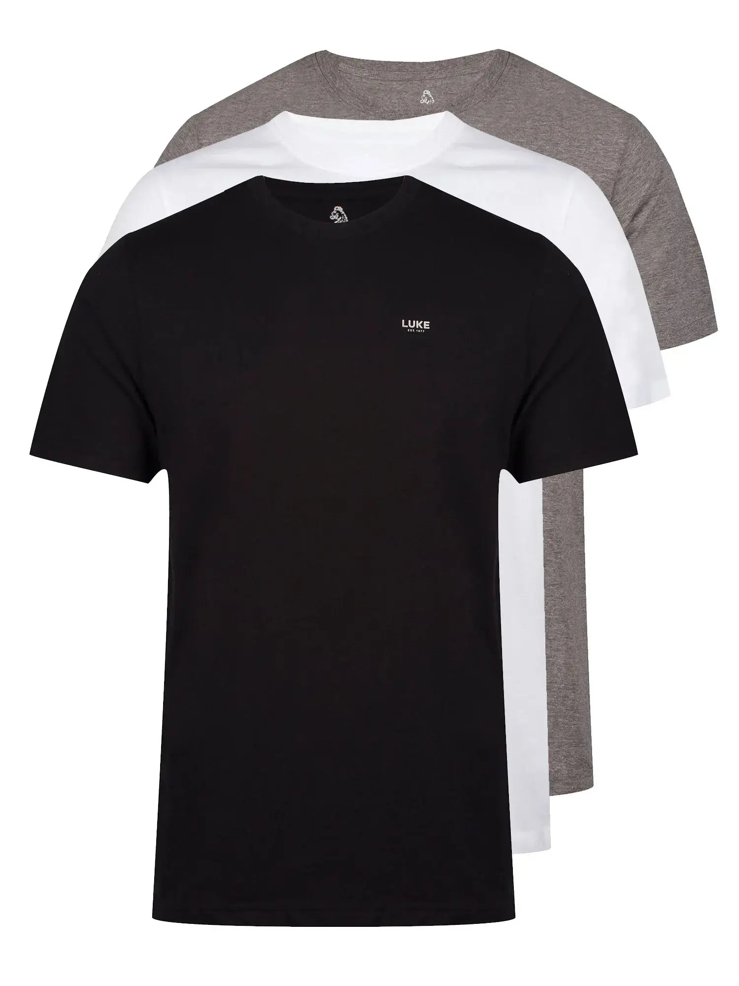 LUKE Magic 3 Pack T-Shirt, Black/White/Grey