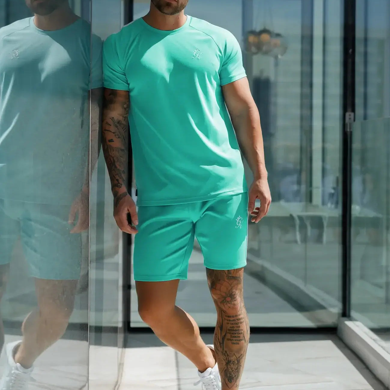 Gym King Core Plus Poly Tee - Marine Green