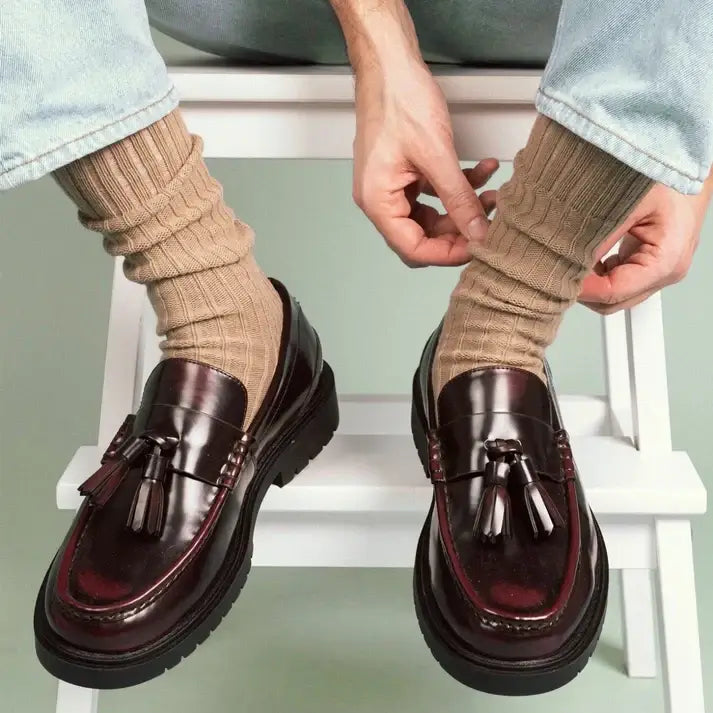KLUE Men's Organic Cotton Knitted Rib Socks – UK 7.5–11