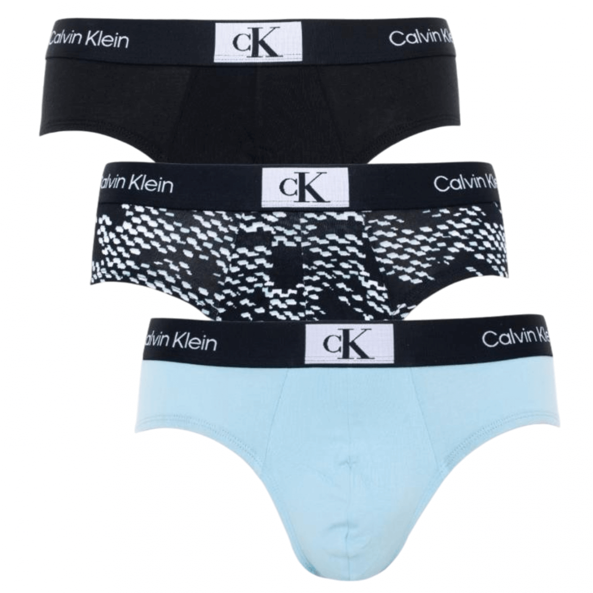 Calvin Klein CK96 Hip Sport briefs - Black / White / Turquoise