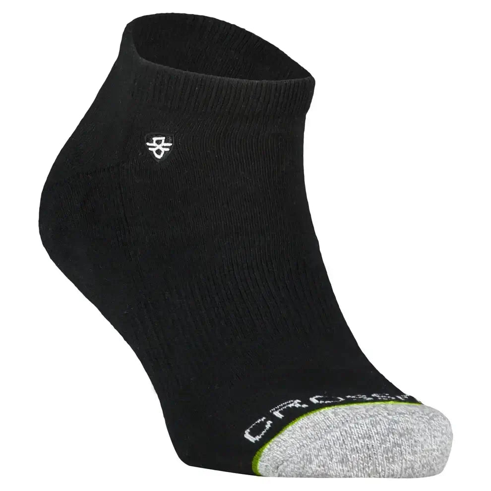 Crossfly Original Men's Low Cut Socks - Black angled product view