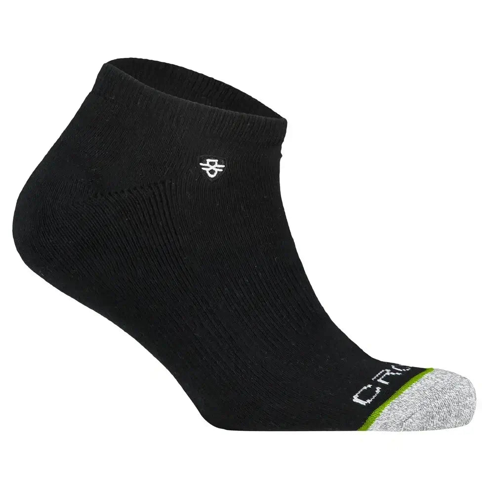 Crossfly Original Men's Low Cut Socks - Black side view