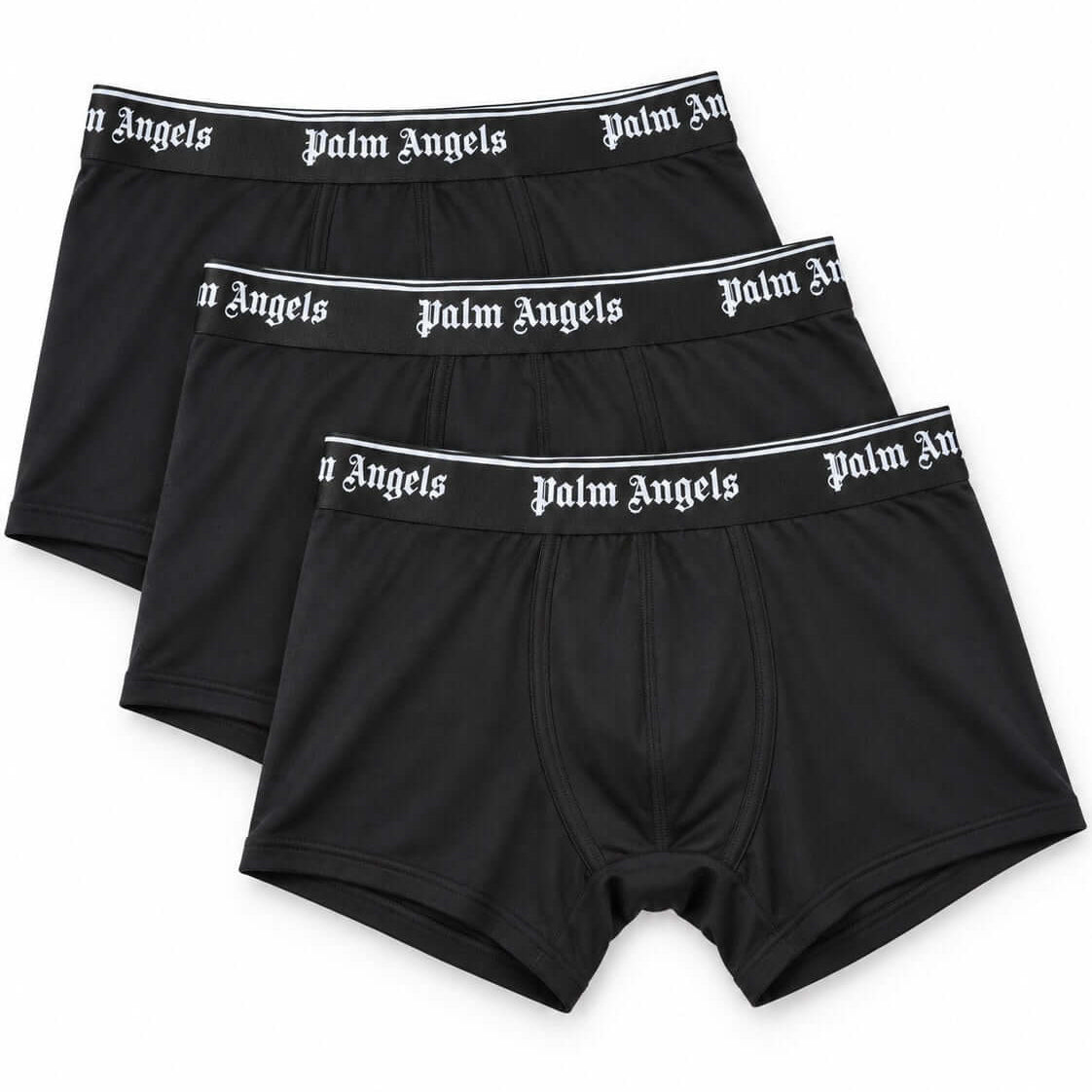 Palm Angels Men's Premium Cotton Stretch 3 Pack Repeat Logo Trunks