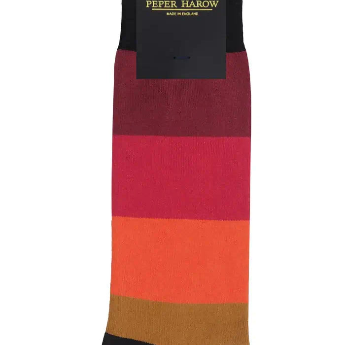 Peper Harow Block Stripe Men's Luxury Socks - One Size ( UK 6-13 )
