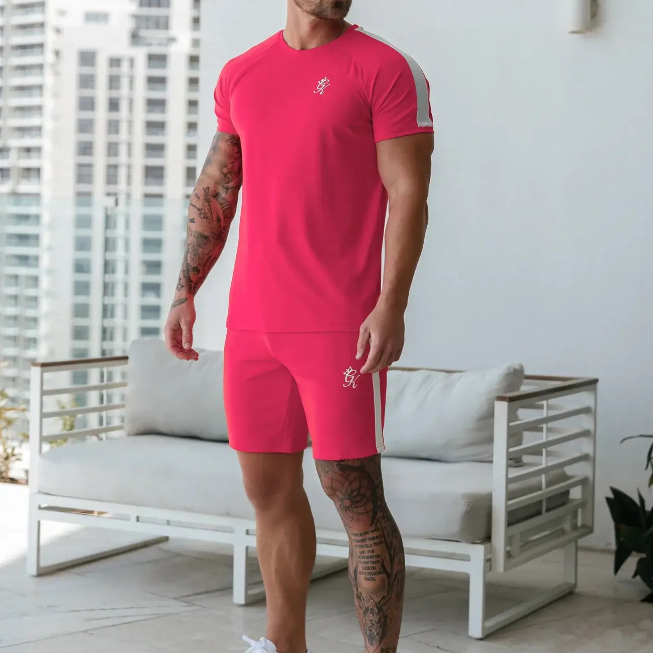 Gym King Core Plus Poly Tee - Fuchsia