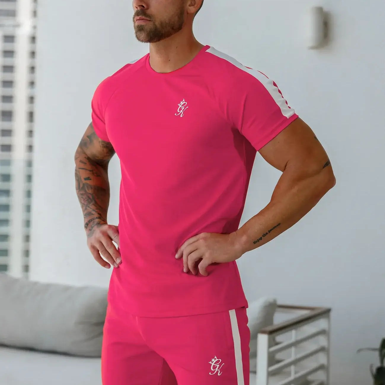 Gym King Core Plus Poly Tee - Fuchsia