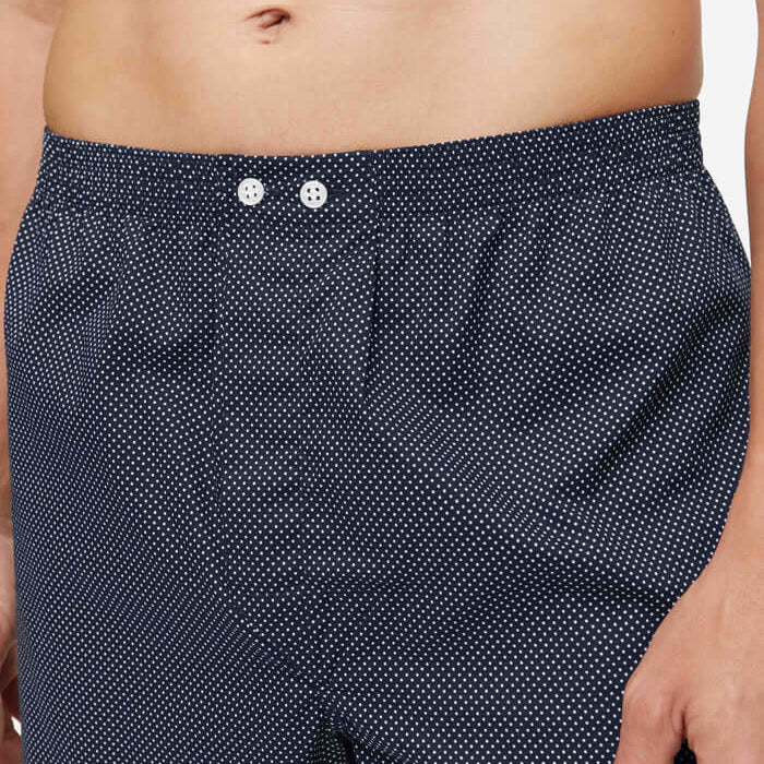 Derek Rose Men's Classic Fit Boxers - Plaza 21 Cotton Batiste Navy