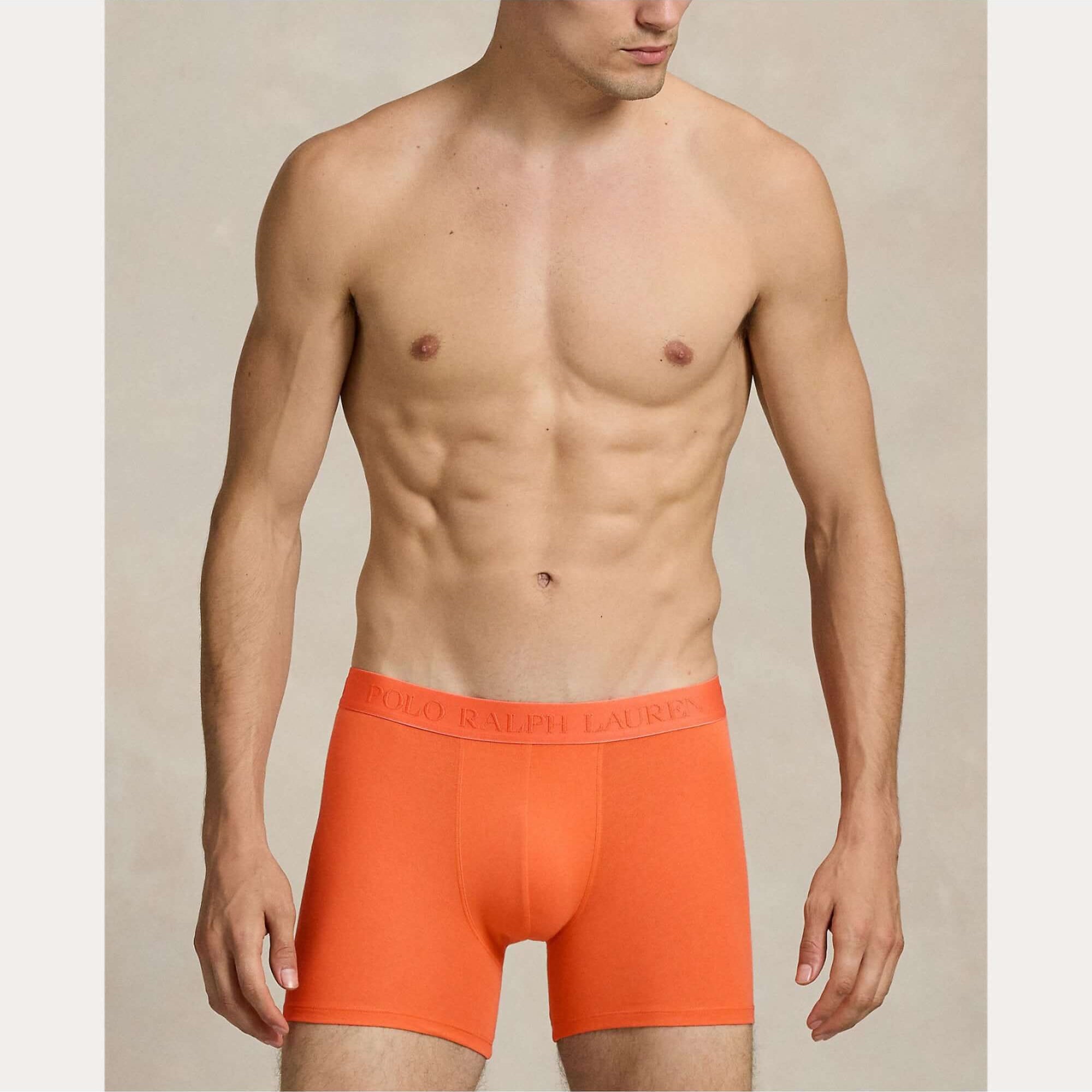 Polo Ralph Lauren Men's Boxer Briefs 3-Pack – Melon, Blue, Jonquil Berry