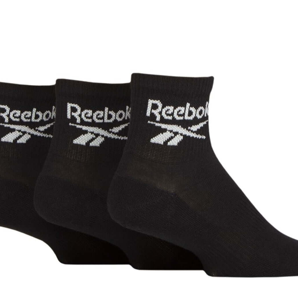 Reebok 3 Pack Unisex Core Cotton Cushioned Ankle Socks