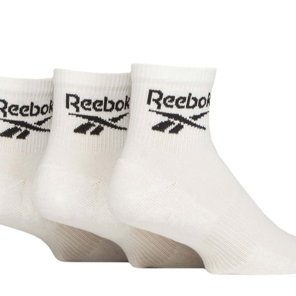 Reebok 3 Pack Unisex Core Cotton Cushioned Ankle Socks