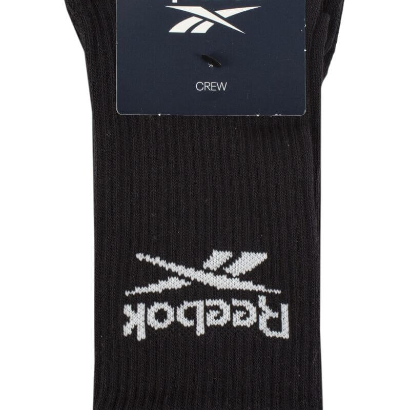 Reebok 3 Pack Unisex Core Ribbed Cotton Crew Socks