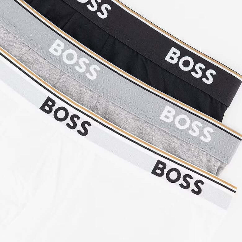 BOSS Men's Long Boxer Briefs – 3 Pack (Black / White / Grey )