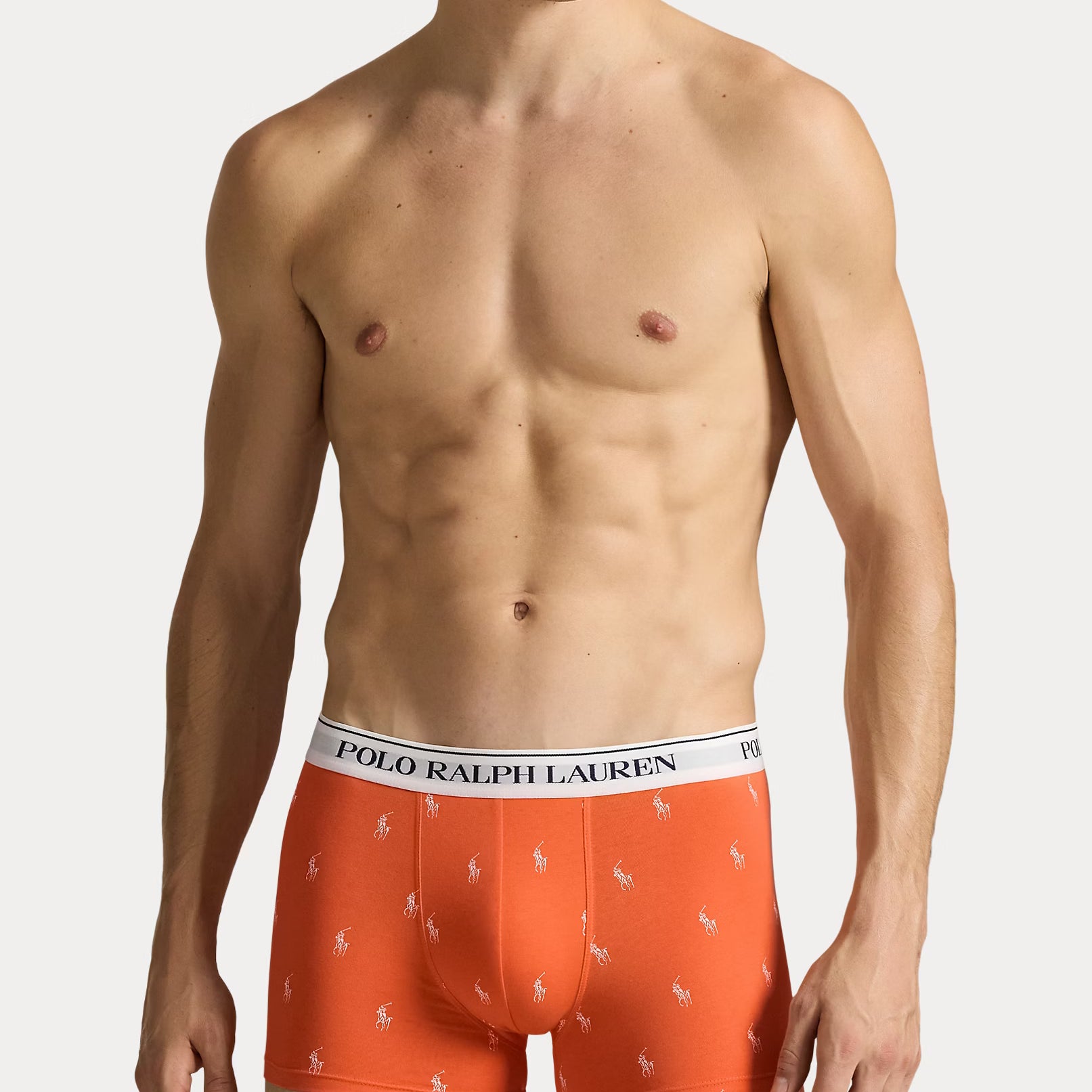 Polo Ralph Lauren Classic Stretch Cotton Trunks 3-Pack, Spring Melon AOP/White/Navy