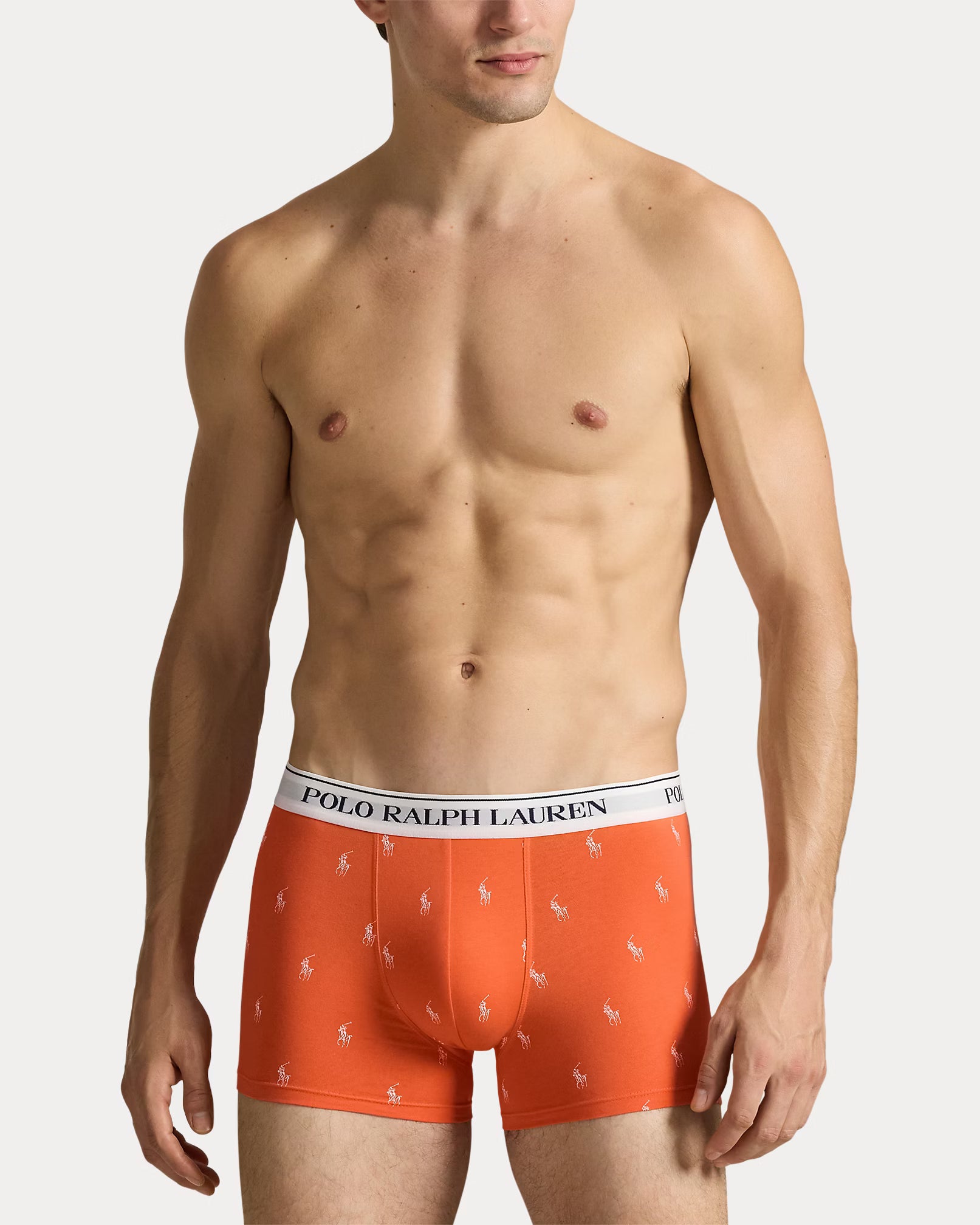 Polo Ralph Lauren Classic Stretch Cotton Trunks 3-Pack, Spring Melon AOP/White/Navy