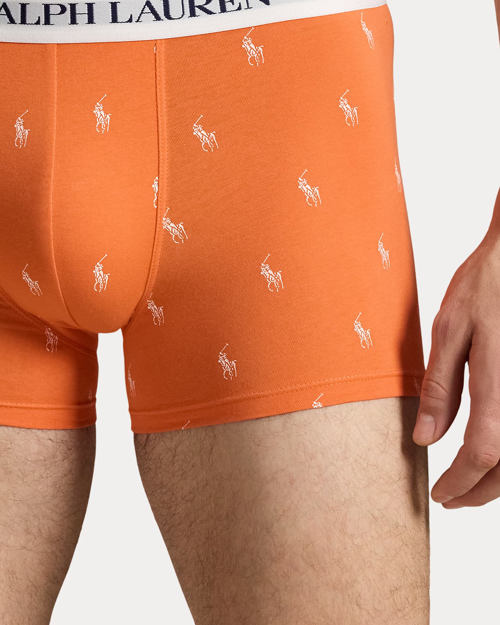 Polo Ralph Lauren Classic Stretch Cotton Trunks 3-Pack, Spring Melon AOP/White/Navy