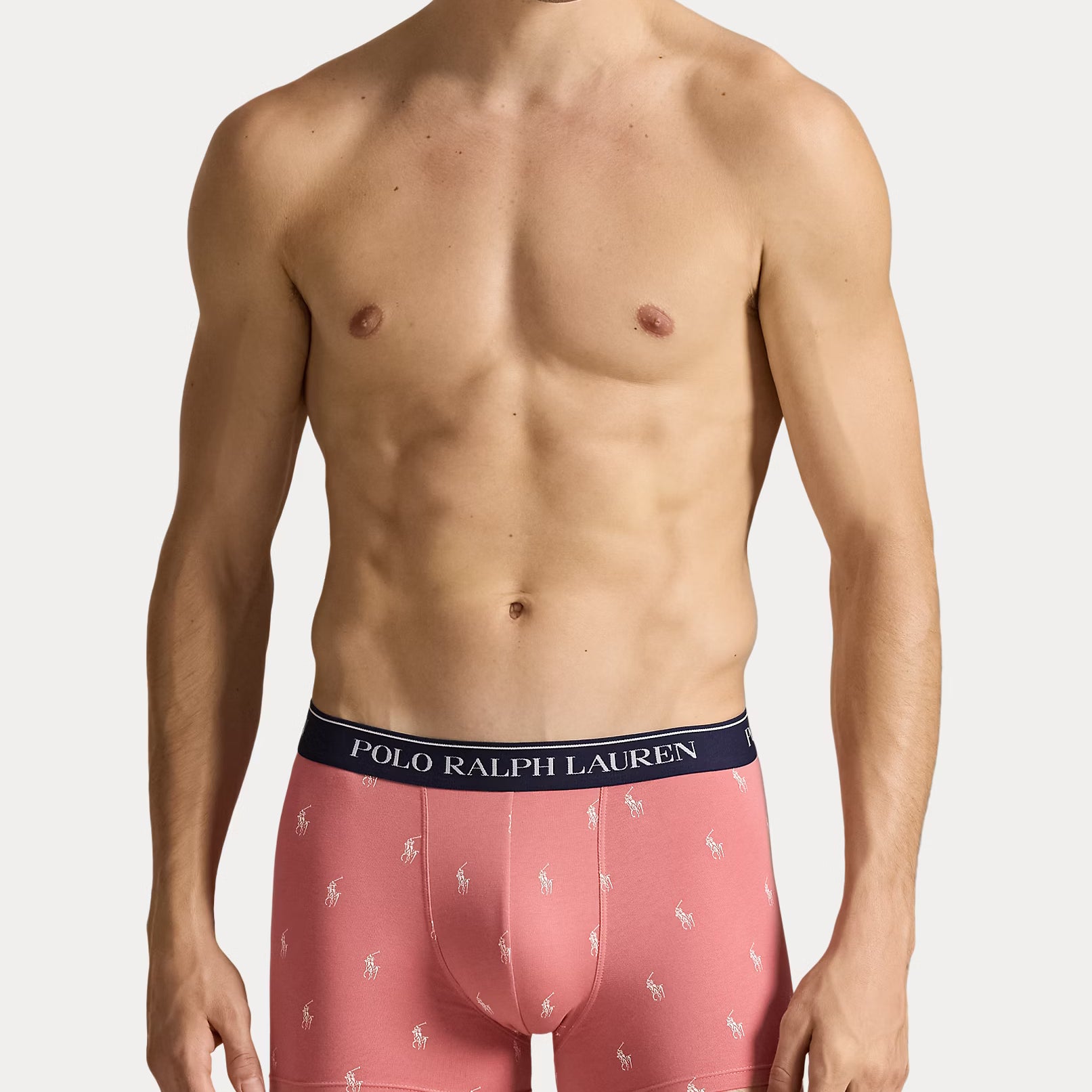 Polo Ralph Lauren Classic Stretch Cotton Trunks 3-Pack, Desert Rose AOP / Blue / Navy