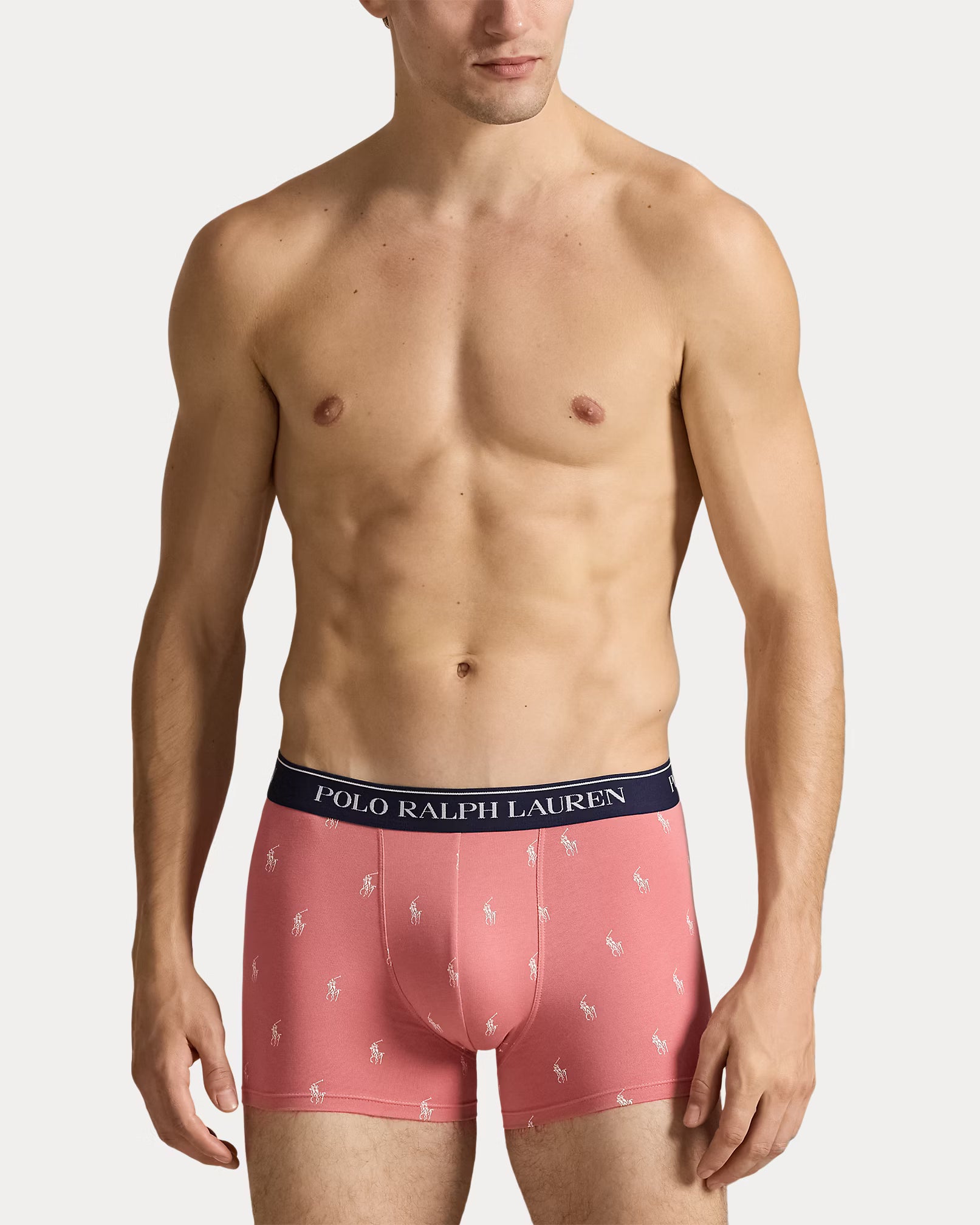 Polo Ralph Lauren Classic Stretch Cotton Trunks 3-Pack, Desert Rose AOP / Blue / Navy