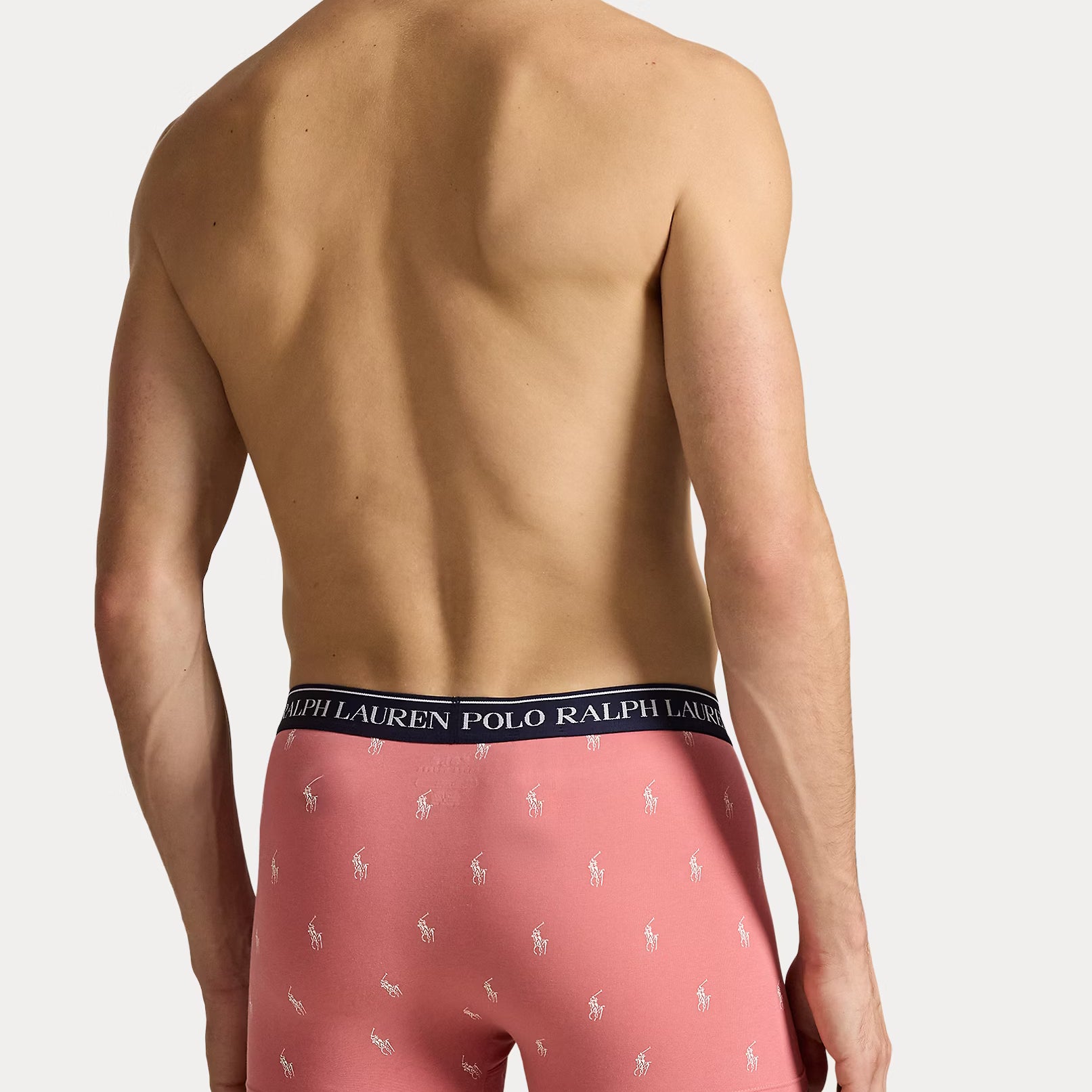 Polo Ralph Lauren Classic Stretch Cotton Trunks 3-Pack, Desert Rose AOP / Blue / Navy