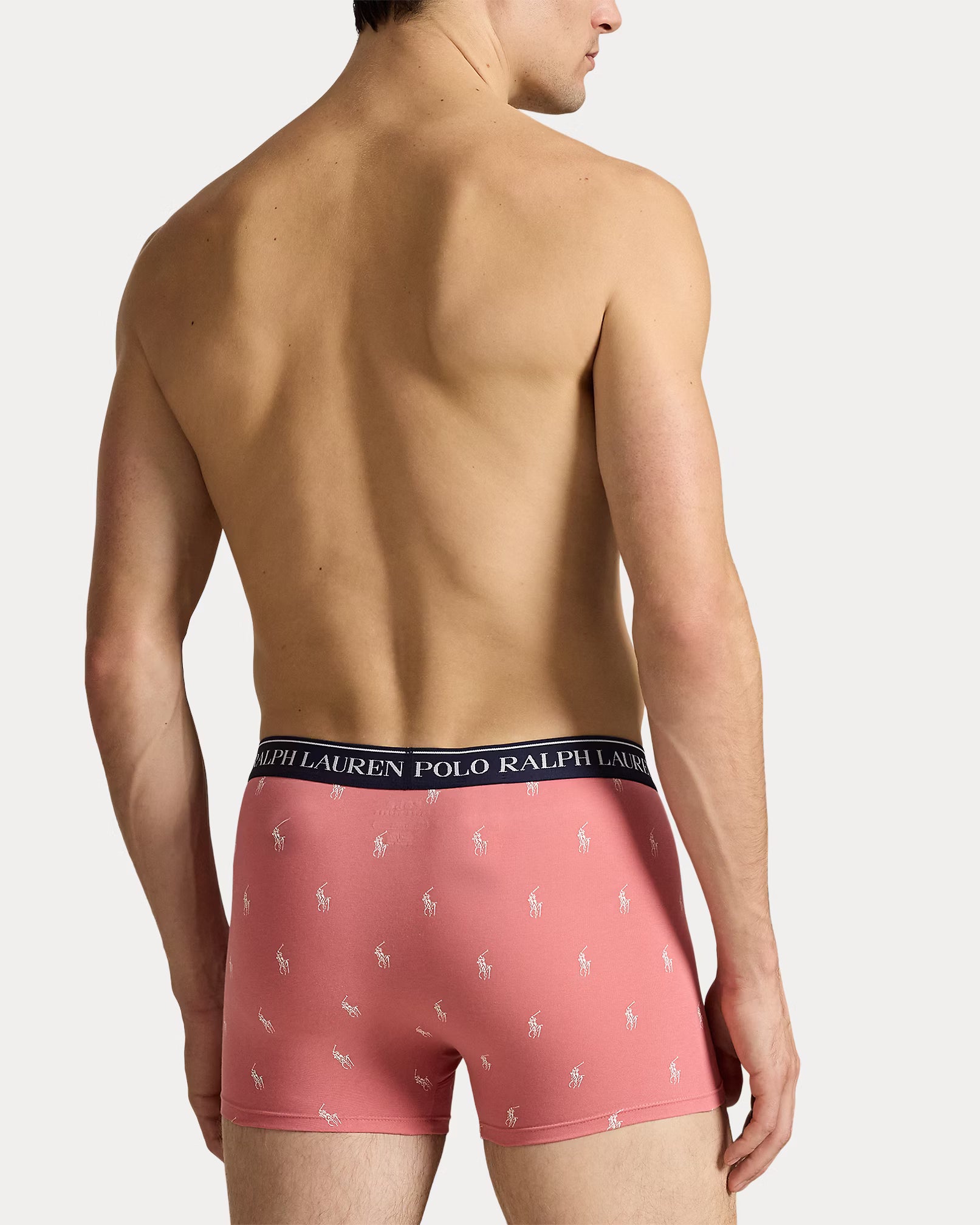 Polo Ralph Lauren Classic Stretch Cotton Trunks 3-Pack, Desert Rose AOP / Blue / Navy